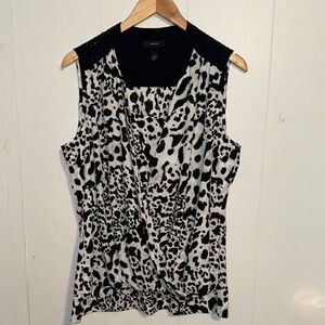 Alfa I Black and White Ruched Sleeveless Blouse with bling 14